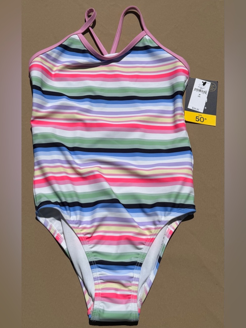 GAP Kids Pastel Striped One-Piece with Pink Trim